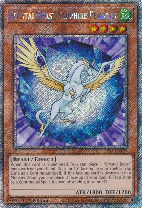 Crystal Beast Sapphire Pegasus (Platinum Secret Rare) [RA03-EN179] Platinum Secret Rare | Black Swamp Games