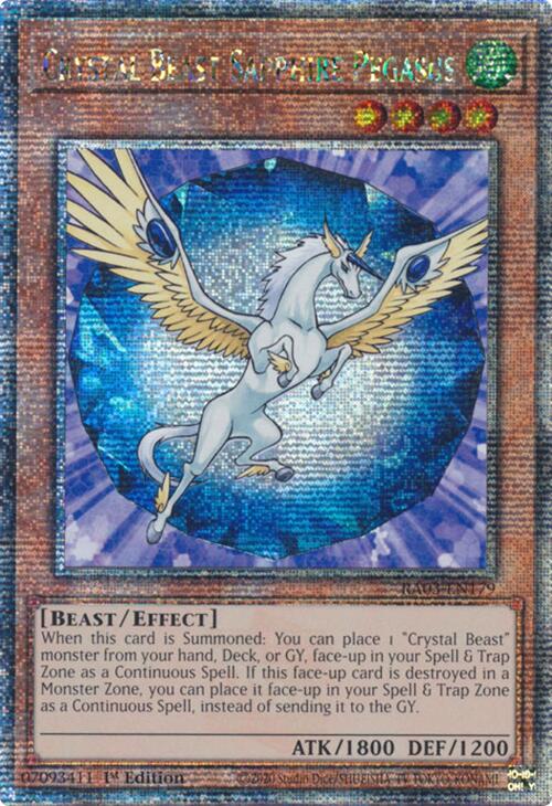 Crystal Beast Sapphire Pegasus (Quarter Century Secret Rare) [RA03-EN179] Quarter Century Secret Rare | Black Swamp Games