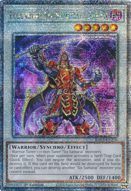 Legendary Six Samurai - Shi En (Quarter Century Secret Rare) [RA03-EN250] Quarter Century Secret Rare | Black Swamp Games
