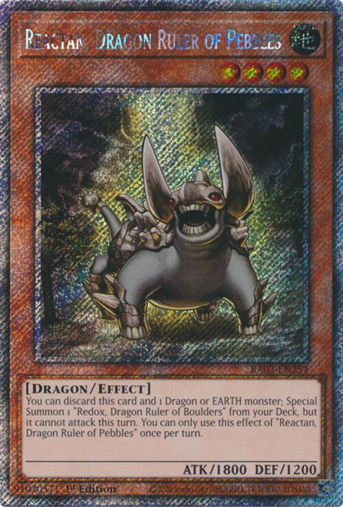 Reactan, Dragon Ruler of Pebbles (Platinum Secret Rare) [RA03-EN254] Platinum Secret Rare | Black Swamp Games
