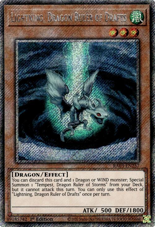 Lightning, Dragon Ruler of Drafts (Platinum Secret Rare) [RA03-EN257] Platinum Secret Rare | Black Swamp Games