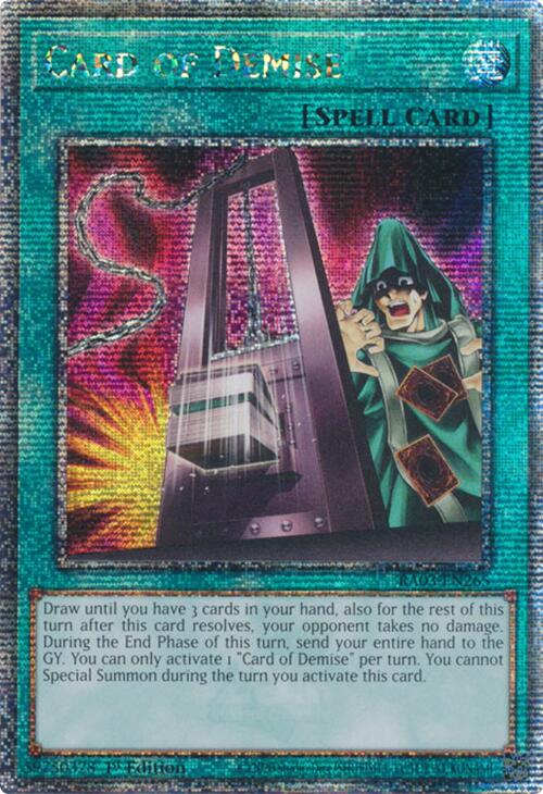Card of Demise (Quarter Century Secret Rare) [RA03-EN265] Quarter Century Secret Rare | Black Swamp Games