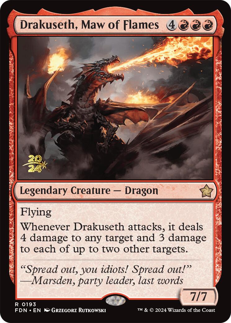 Drakuseth, Maw of Flames [Foundations Prerelease Promos] | Black Swamp Games