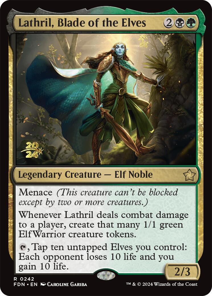 Lathril, Blade of the Elves [Foundations Prerelease Promos] | Black Swamp Games