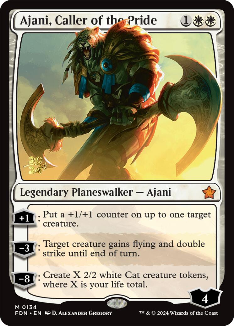 Ajani, Caller of the Pride [Foundations Prerelease Promos] | Black Swamp Games