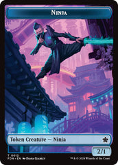 Emblem - Kaito, Cunning Infiltrator // Ninja Doubled-Sided Token [Foundations Tokens] | Black Swamp Games