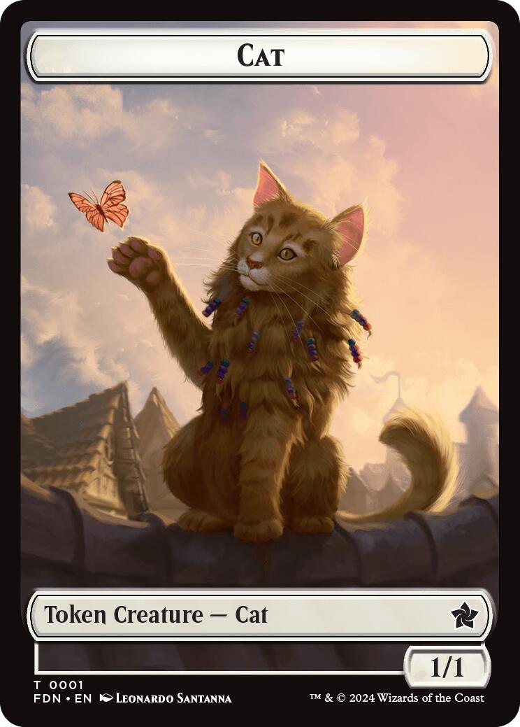 Spirit // Cat (0001) Doubled-Sided Token [Foundations Tokens] | Black Swamp Games