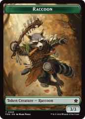 Elf Warrior // Raccoon Doubled-Sided Token [Foundations Tokens] | Black Swamp Games