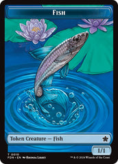 Faerie // Fish Doubled-Sided Token [Foundations Tokens] | Black Swamp Games