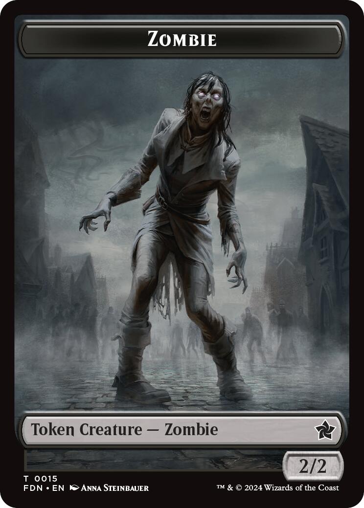 Zombie // Goblin Doubled-Sided Token [Foundations Tokens] | Black Swamp Games