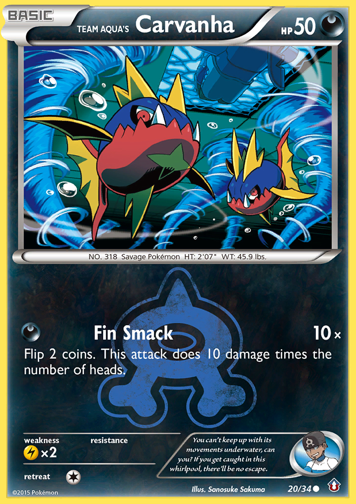 Team Aqua's Carvanha (20/34) [XY: Double Crisis] | Black Swamp Games