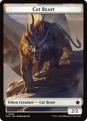 Cat Beast // Dragon (0017) Double-Sided Token [Foundations Tokens] | Black Swamp Games