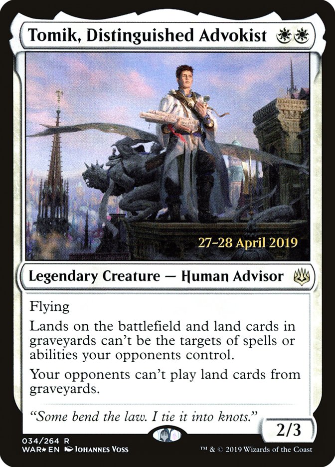 Tomik, Distinguished Advokist [War of the Spark Prerelease Promos] | Black Swamp Games