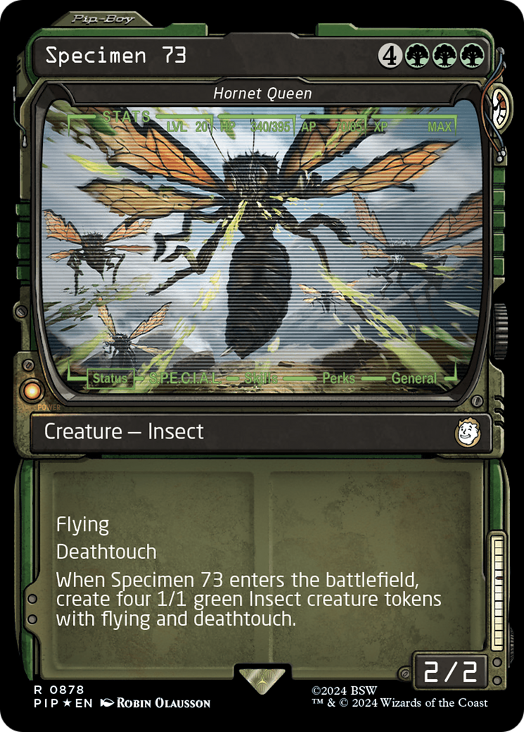 Specimen 73 - Hornet Queen (Showcase) (Surge Foil) [Fallout] | Black Swamp Games