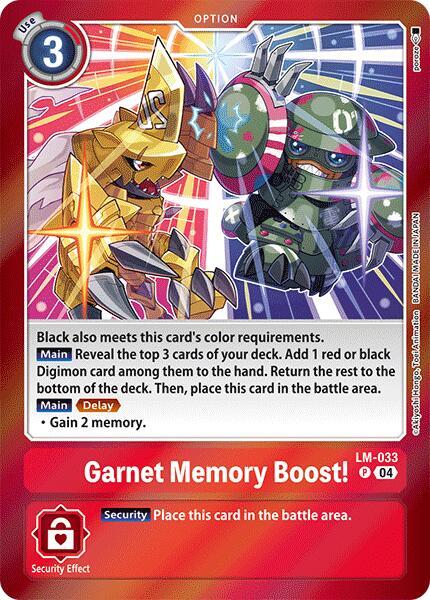 Garnet Memory Boost! [LM-033] [Special Limited Set] | Black Swamp Games