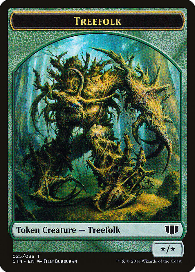 Treefolk // Wolf Double-Sided Token [Commander 2014 Tokens] | Black Swamp Games
