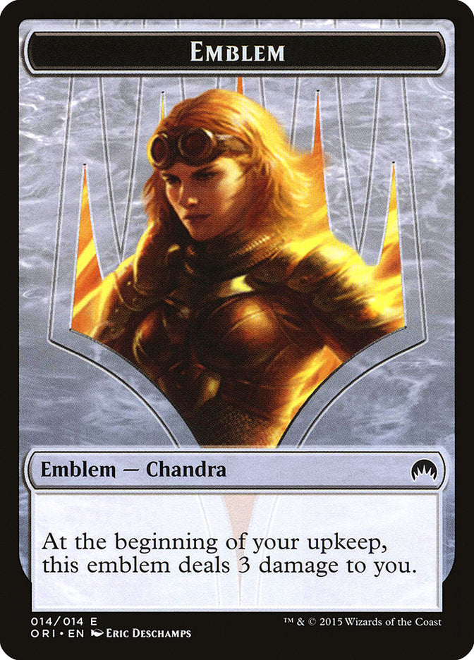 Chandra, Roaring Flame Emblem [Magic Origins Tokens] | Black Swamp Games
