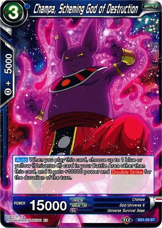 Champa, Scheming God of Destruction (XD1-03) [Assault of the Saiyans] | Black Swamp Games