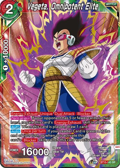 Vegeta, Omnipotent Elite (BT15-143) [Saiyan Showdown] | Black Swamp Games