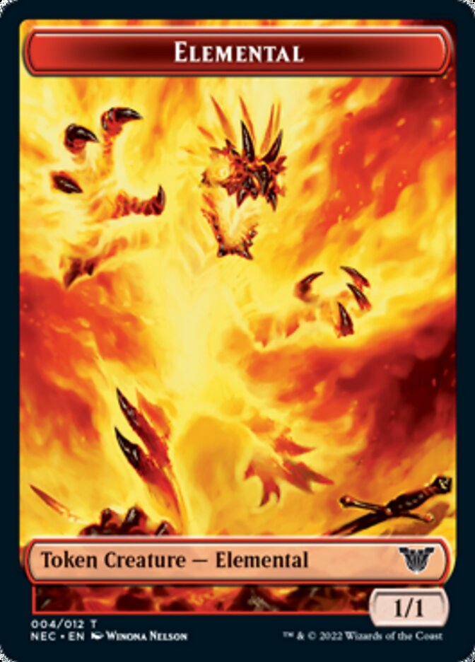 Elemental // Spirit (009) Double-Sided Token [Kamigawa: Neon Dynasty Commander Tokens] | Black Swamp Games