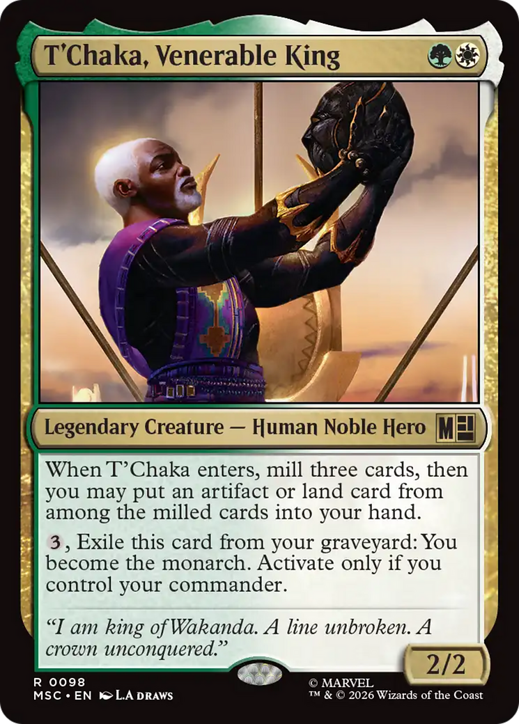 T'Chaka, Venerable King (Surge Foil) [Marvel Super Heroes Commander] | Black Swamp Games
