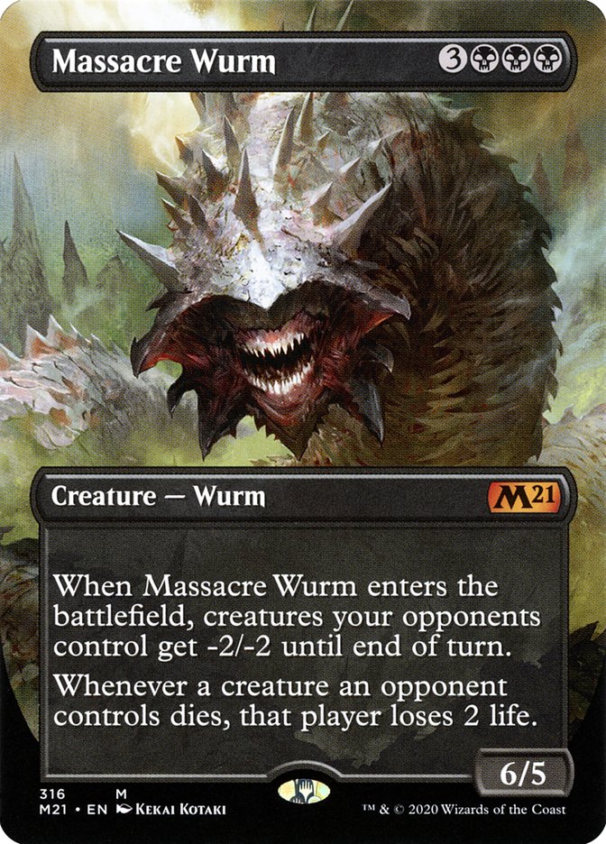 Massacre Wurm (Borderless Alternate Art) [Core Set 2021] | Black Swamp Games