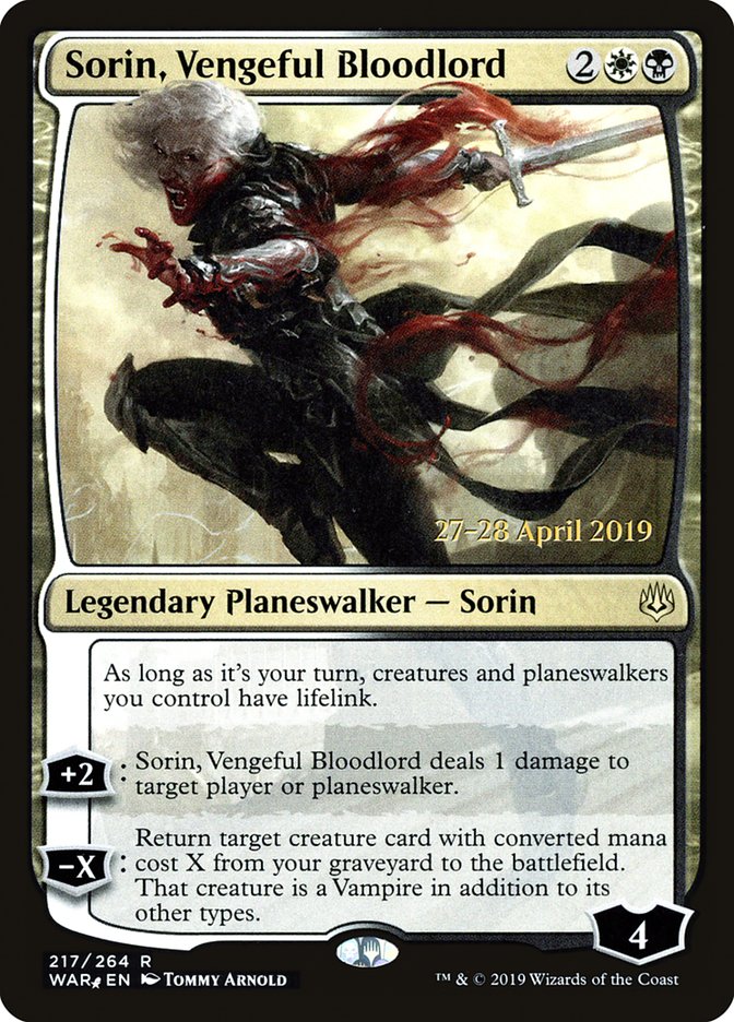 Sorin, Vengeful Bloodlord [War of the Spark Prerelease Promos] | Black Swamp Games