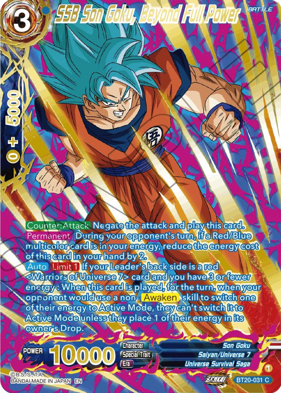 SSB Son Goku, Beyond Full Power (Gold-Stamped) (BT20-031) [Power Absorbed] | Black Swamp Games