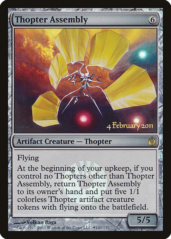 Thopter Assembly [Mirrodin Besieged Prerelease Promos] | Black Swamp Games