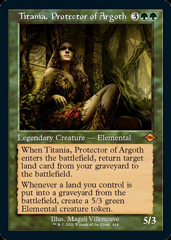 Titania, Protector of Argoth (Retro Foil Etched) [Modern Horizons 2] | Black Swamp Games