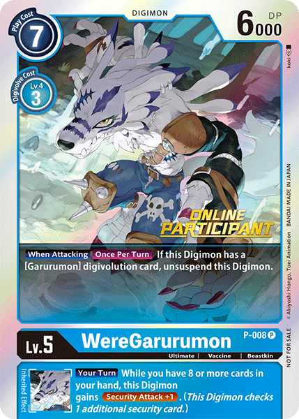 WereGarurumon [P-008] (Online Regional - Participant) [Promotional Cards] | Black Swamp Games