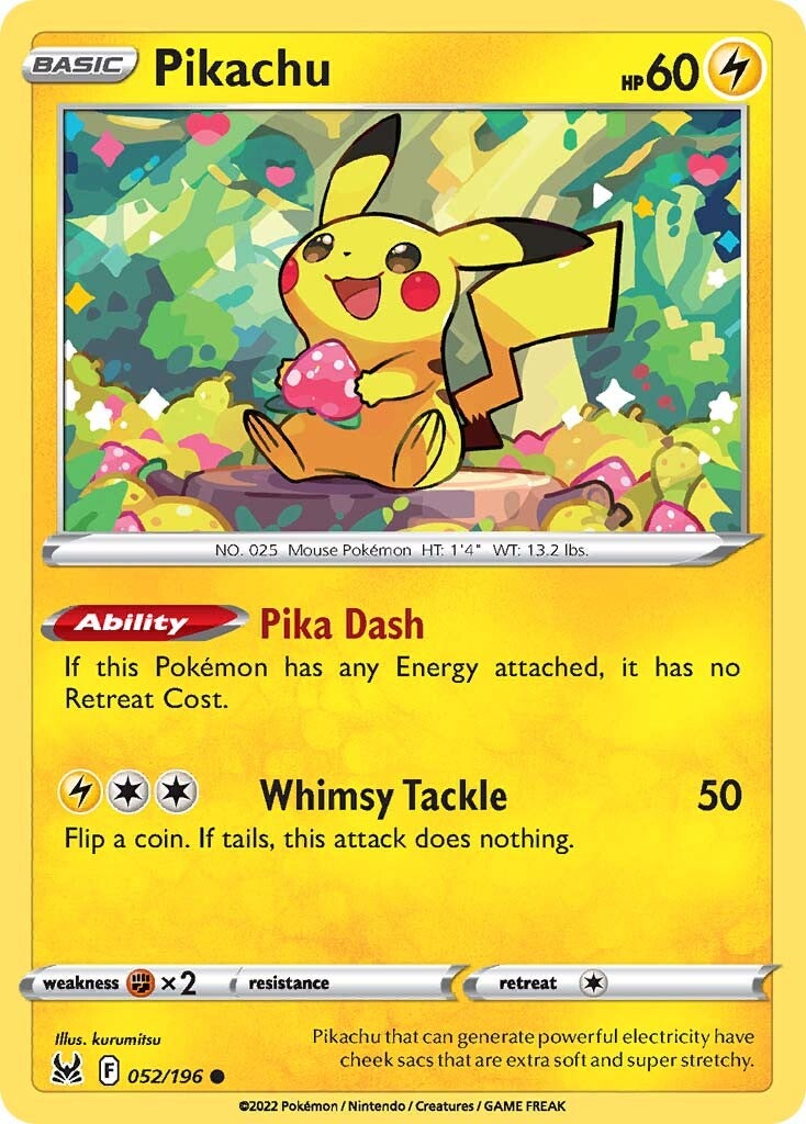 Pikachu (052/196) [Sword & Shield: Lost Origin] | Black Swamp Games