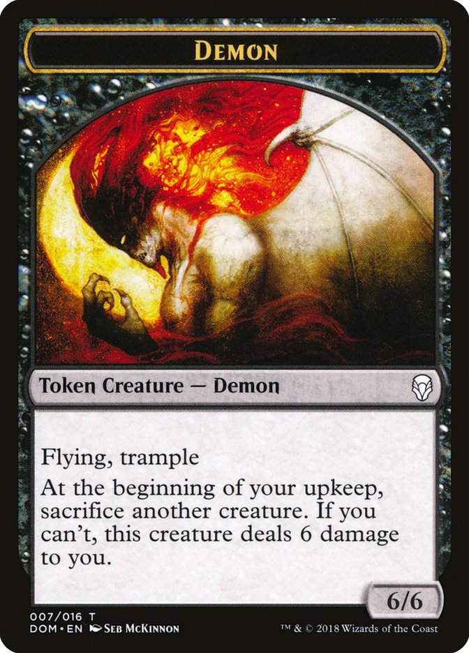 Demon Token [Dominaria Tokens] | Black Swamp Games