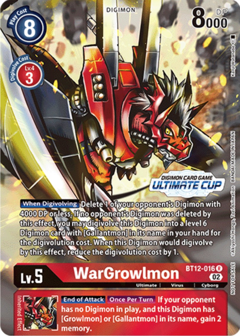 WarGrowlmon [BT12-016] (Ultimate Cup) [Across Time Promos] | Black Swamp Games