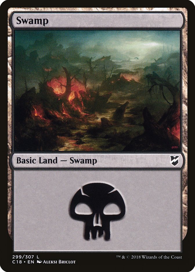 Swamp (299) [Commander 2018] | Black Swamp Games