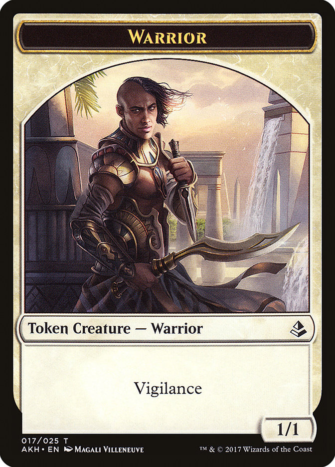 Warrior // Labyrinth Guardian Double-Sided Token [Amonkhet Tokens] | Black Swamp Games