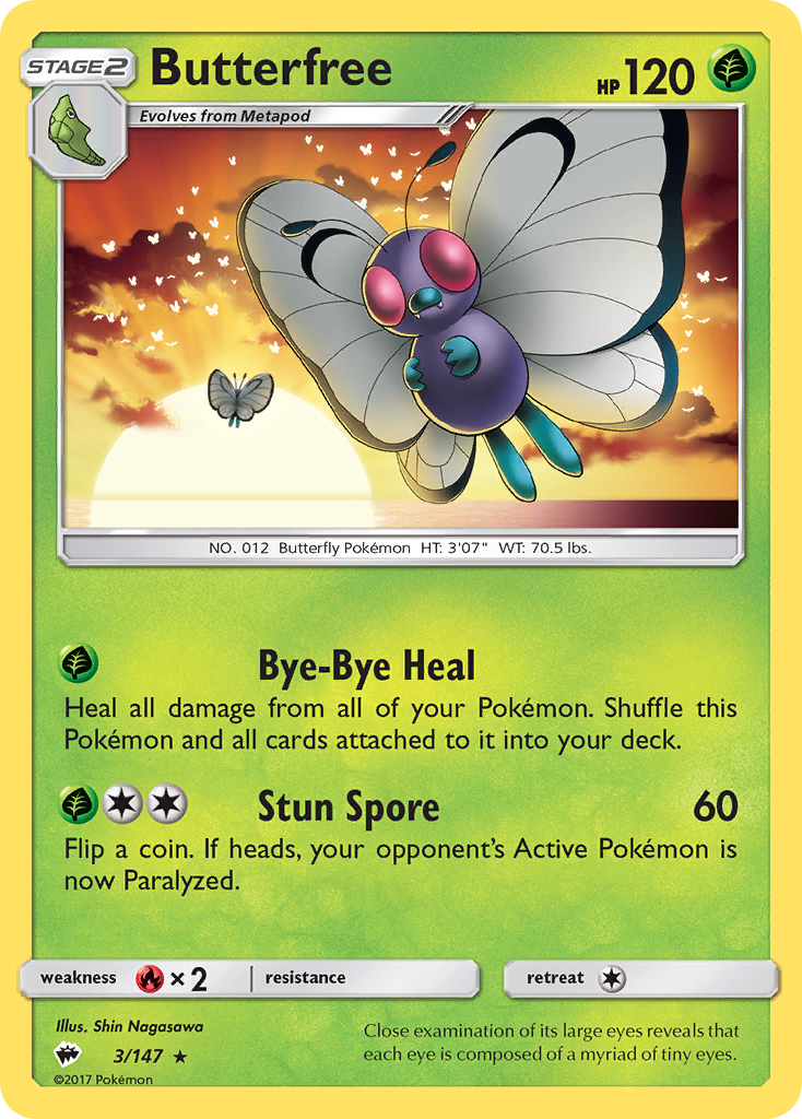 Butterfree (3/147) [Sun & Moon: Burning Shadows] | Black Swamp Games