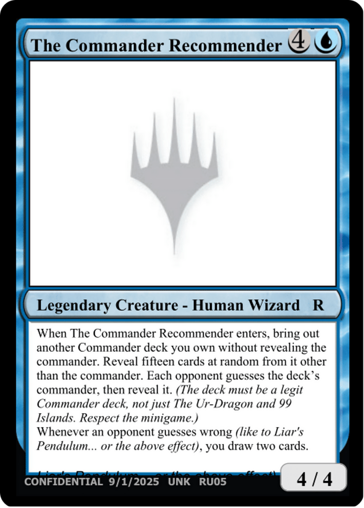 The Commander Recommender [Unknown Event] | Black Swamp Games