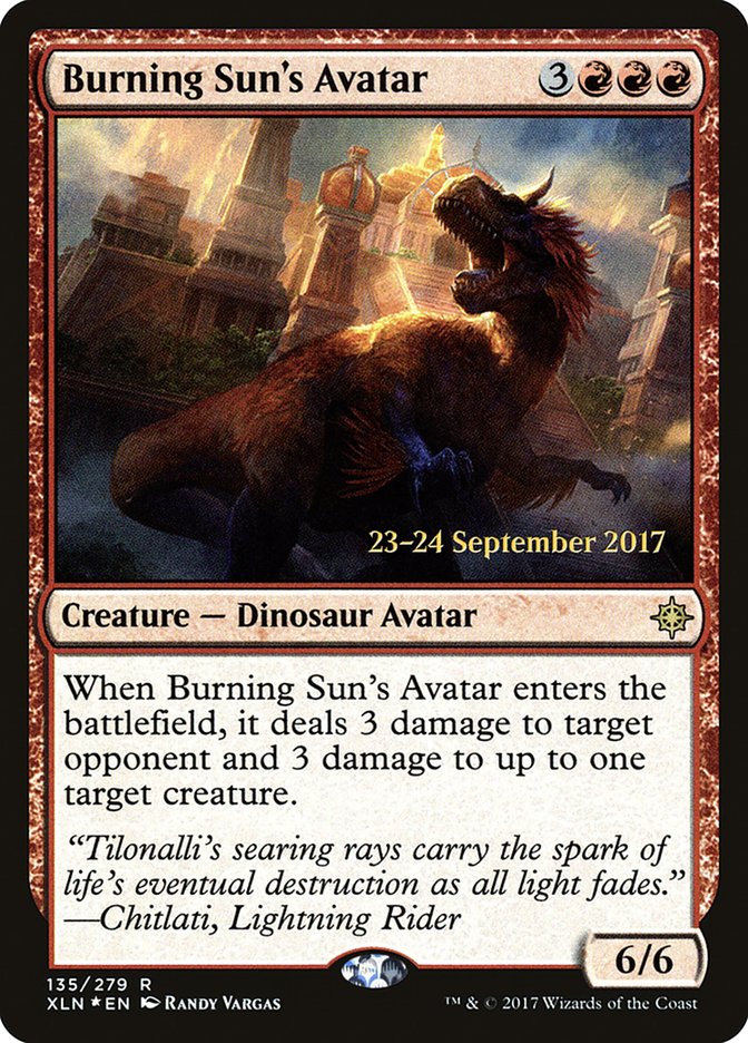 Burning Sun's Avatar [Ixalan Prerelease Promos] | Black Swamp Games