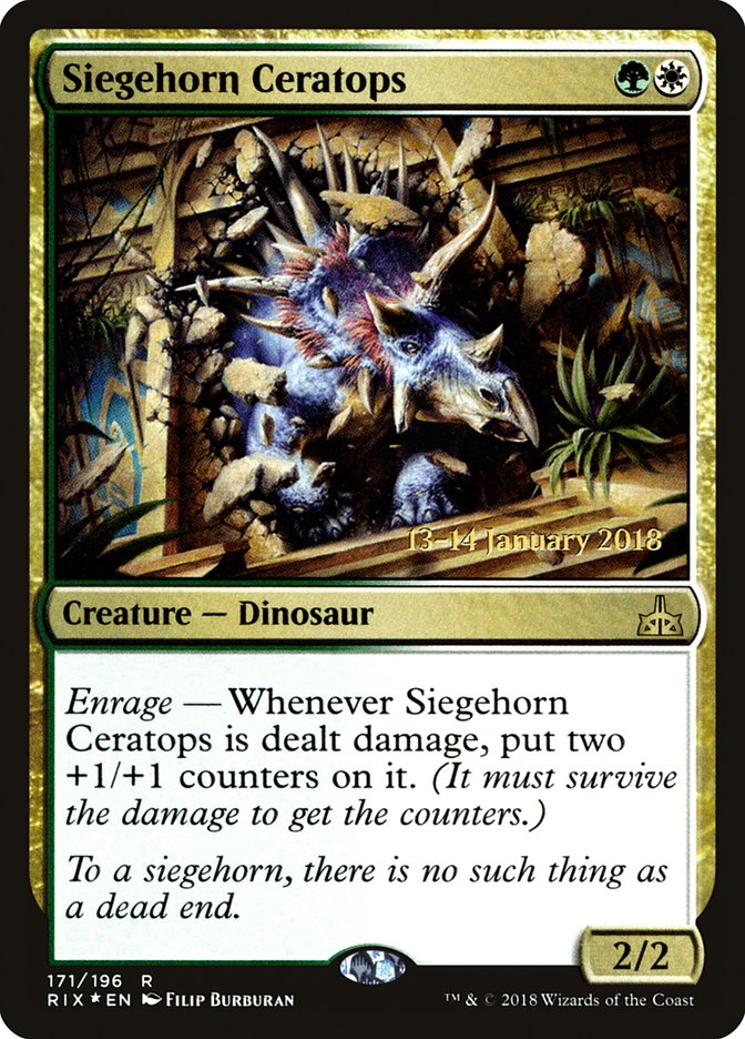 Siegehorn Ceratops [Rivals of Ixalan Prerelease Promos] | Black Swamp Games