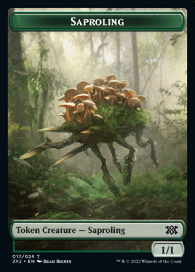 Saproling // Spirit (008) Double-Sided Token [Double Masters 2022 Tokens] | Black Swamp Games