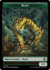 Beast (0015) (Ripple Foil) // Insect (0025) Double-Sided Token [Modern Horizons 3 Commander Tokens] | Black Swamp Games