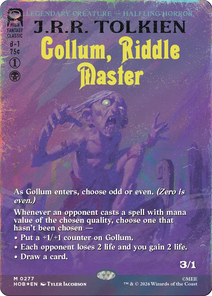 Gollum, Riddle Master (Borderless) (Surge Foil) [The Hobbit] | Black Swamp Games