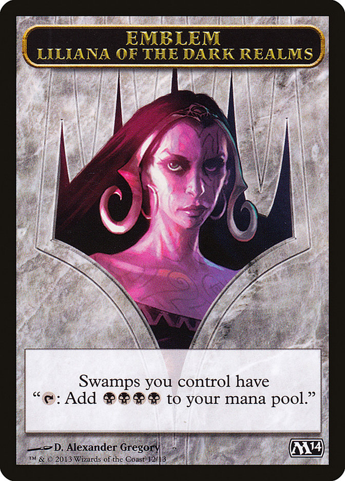 Liliana of the Dark Realms Emblem [Magic 2014 Tokens] | Black Swamp Games