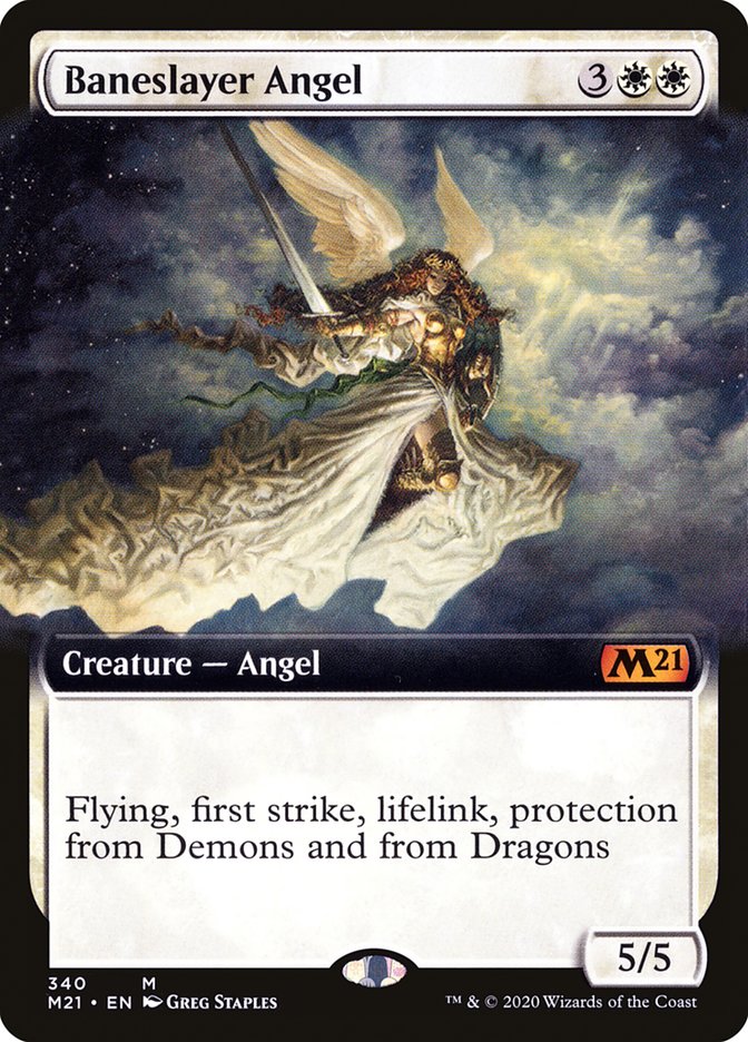 Baneslayer Angel (Extended Art) [Core Set 2021] | Black Swamp Games