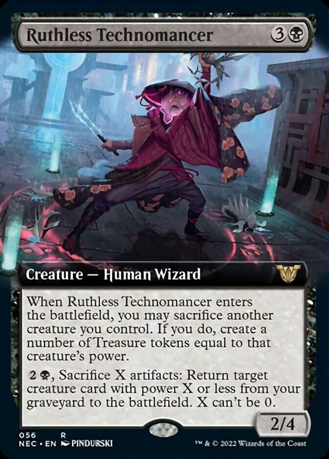 Ruthless Technomancer (Extended Art) [Kamigawa: Neon Dynasty Commander] | Black Swamp Games
