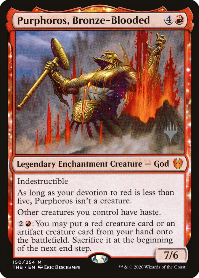 Purphoros, Bronze-Blooded (Promo Pack) [Theros Beyond Death Promos] | Black Swamp Games