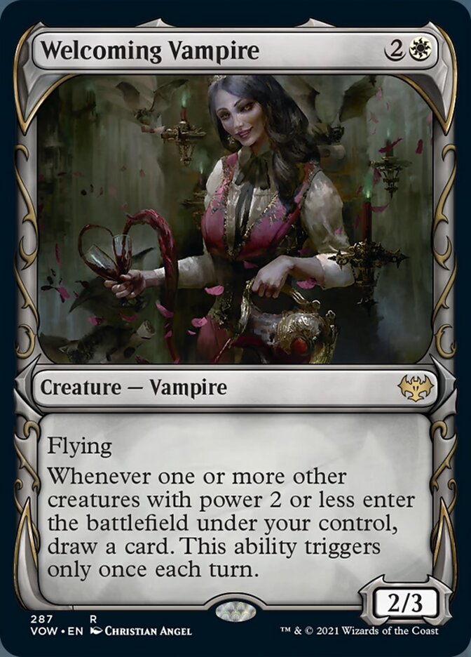 Welcoming Vampire (Showcase Fang Frame) [Innistrad: Crimson Vow] | Black Swamp Games