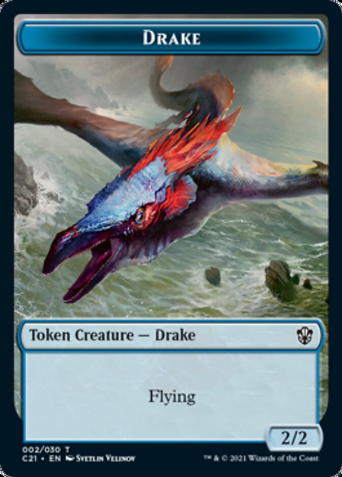 Drake // Elemental (002) Double-Sided Token [Commander 2021 Tokens] | Black Swamp Games