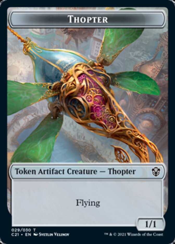 Golem (027) // Thopter Double-Sided Token [Commander 2021 Tokens] | Black Swamp Games